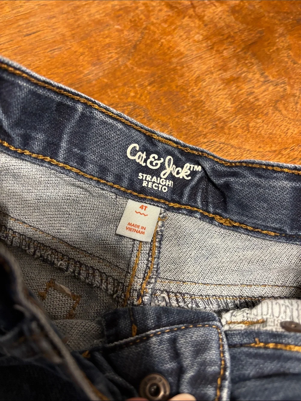 Cat & Jack Dark Blue Straight-Leg Jeans Sz 4T